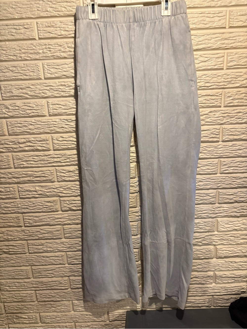 John Galt Light Blue Velvet Sweatpants